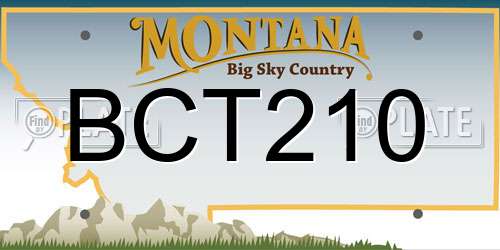 BCT210 Montana License Plate