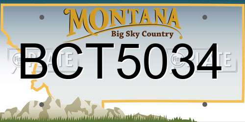 BCT5034 Montana License Plate
