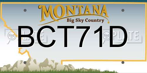 BCT71D Montana License Plate
