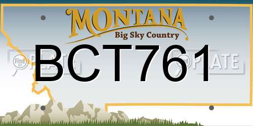 BCT761 Montana License Plate