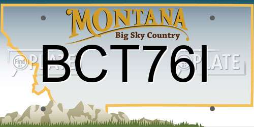BCT76I Montana License Plate
