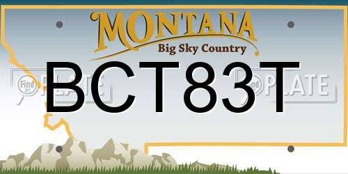 BCT83T Montana License Plate