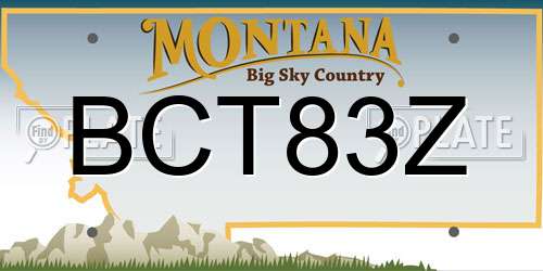 BCT83Z Montana License Plate