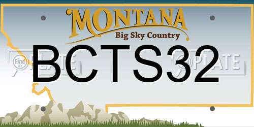 BCTS32 Montana License Plate
