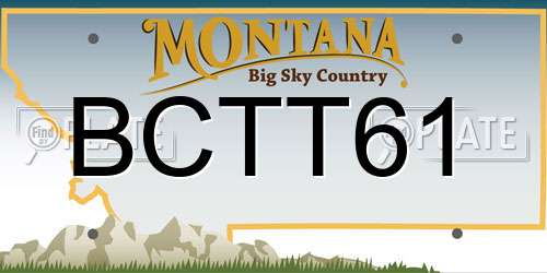 BCTT61 Montana License Plate