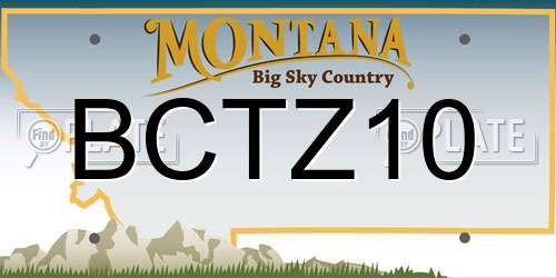 BCTZ10 Montana License Plate