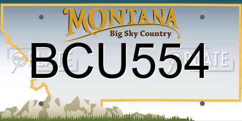 BCU554 Montana License Plate