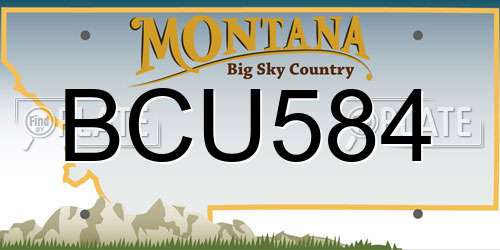 BCU584 Montana License Plate