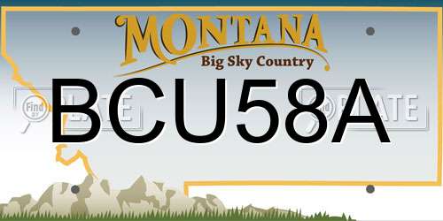 BCU58A Montana License Plate