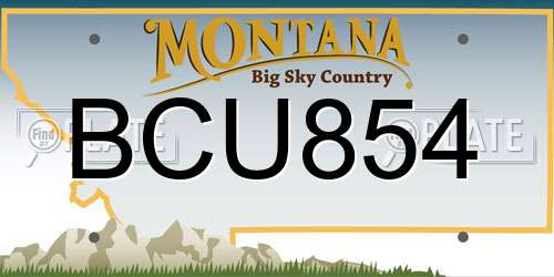 BCU854 Montana License Plate