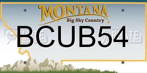 BCUB54 Montana License Plate