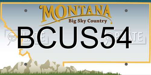 BCUS54 Montana License Plate