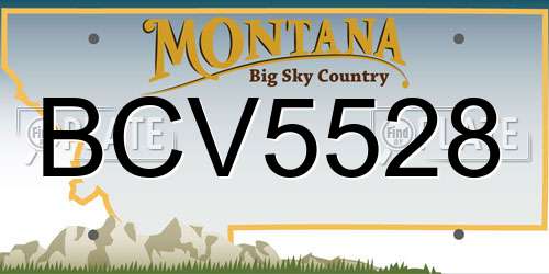 BCV5528 Montana License Plate