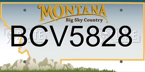 BCV5828 Montana License Plate