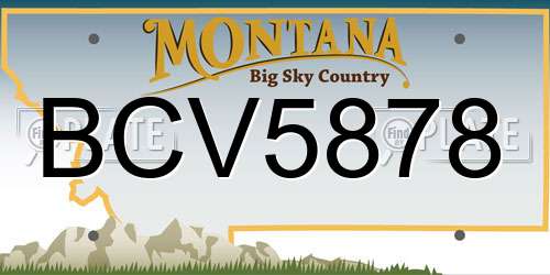 BCV5878 Montana License Plate