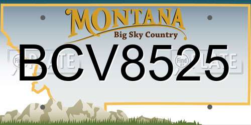 BCV8525 Montana License Plate