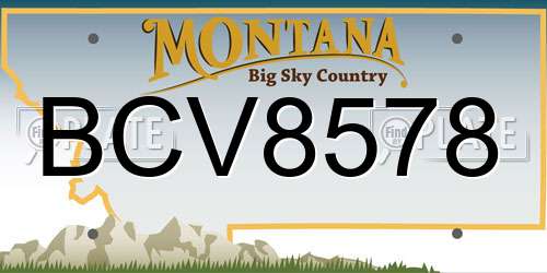 BCV8578 Montana License Plate