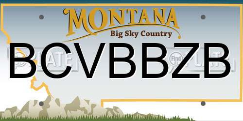 BCVBBZB Montana License Plate