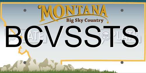 BCVSSTS Montana License Plate