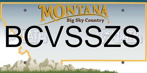 BCVSSZS Montana License Plate