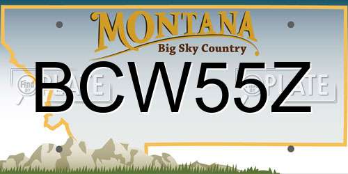 BCW55Z Montana License Plate