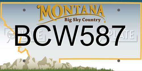BCW587 Montana License Plate