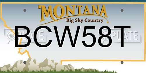 BCW58T Montana License Plate