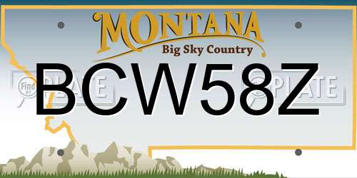 BCW58Z Montana License Plate