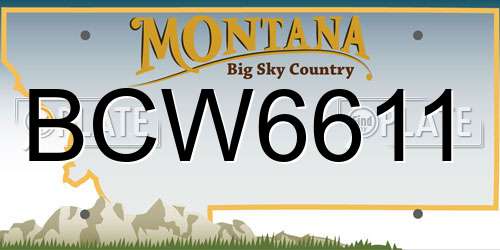 BCW6611 Montana License Plate