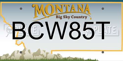 BCW85T Montana License Plate