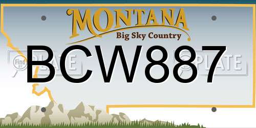 BCW887 Montana License Plate