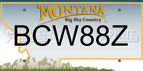 BCW88Z Montana License Plate