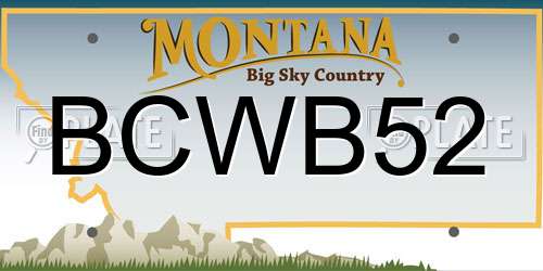 BCWB52 Montana License Plate
