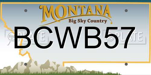 BCWB57 Montana License Plate