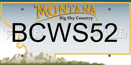 BCWS52 Montana License Plate