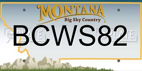 BCWS82 Montana License Plate