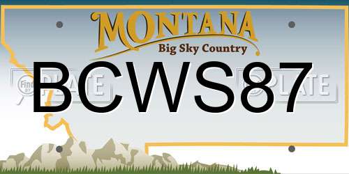 BCWS87 Montana License Plate