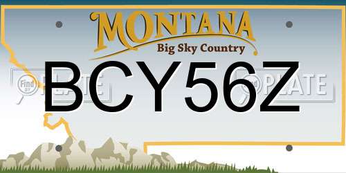 BCY56Z Montana License Plate