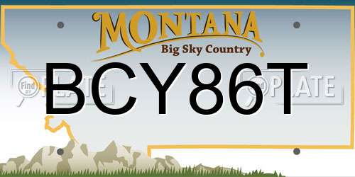 BCY86T Montana License Plate