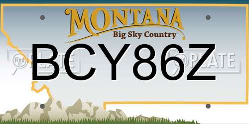 BCY86Z Montana License Plate