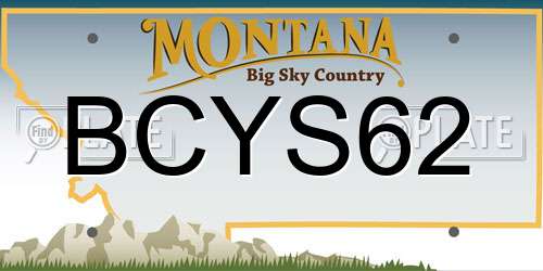 BCYS62 Montana License Plate