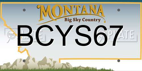 BCYS67 Montana License Plate