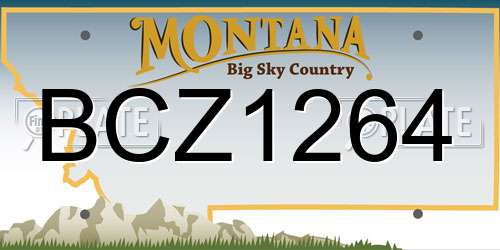 BCZ1264 Montana License Plate