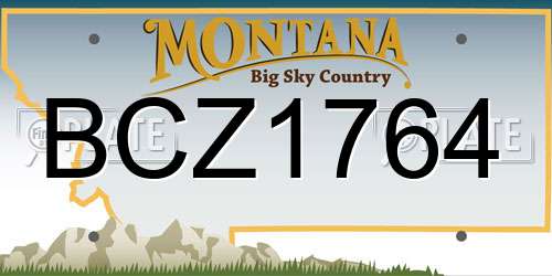 BCZ1764 Montana License Plate
