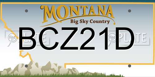 BCZ21D Montana License Plate