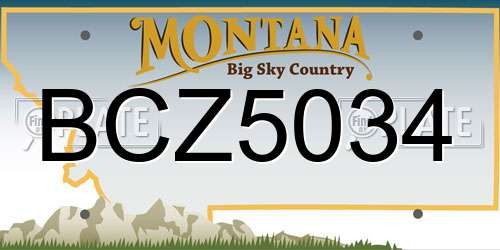 BCZ5034 Montana License Plate