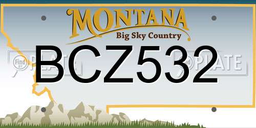 BCZ532 Montana License Plate