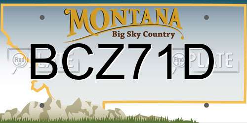 BCZ71D Montana License Plate