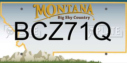 BCZ71Q Montana License Plate
