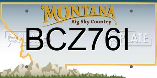 BCZ76I Montana License Plate